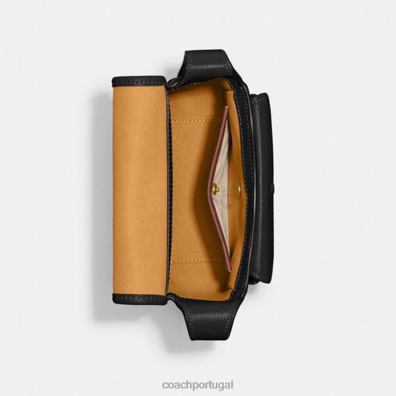 Coach mulheres mensageiro malhado 19 b4/preto 6B20P127