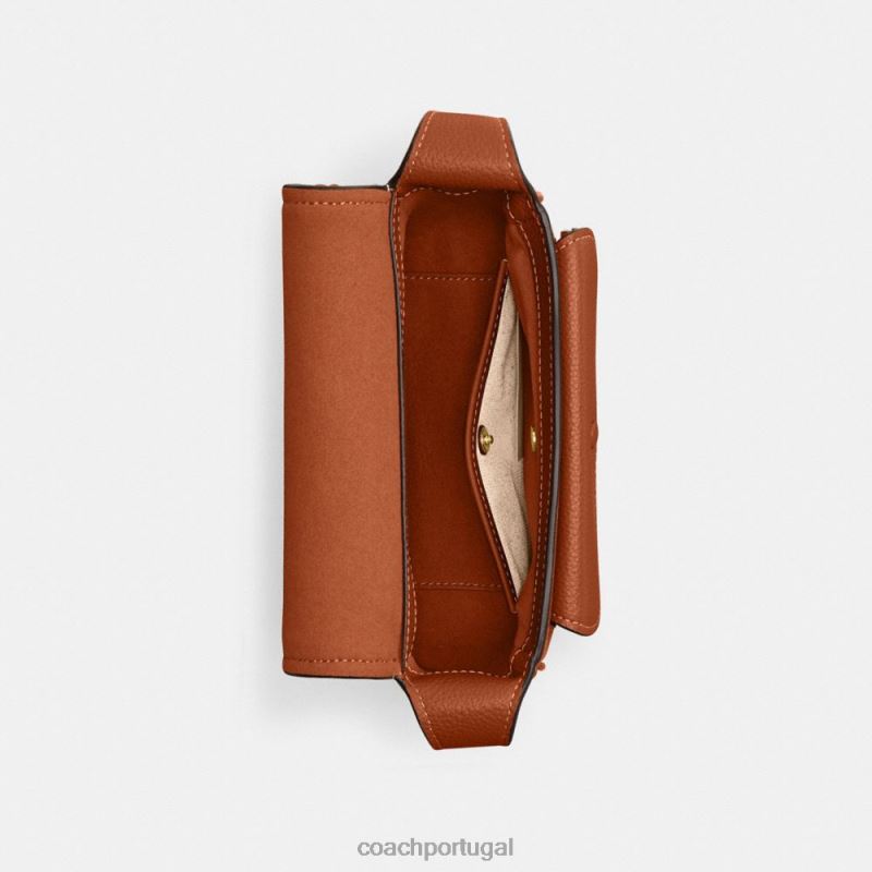 Coach mulheres mensageiro malhado 19 com trança b4/âmbar polido 6B20P125