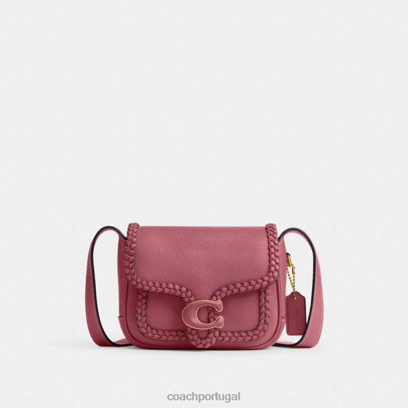 Coach mulheres mensageiro malhado 19 com trança b4/vermelho 6B20P130