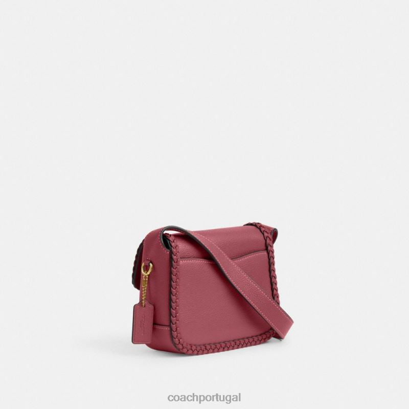 Coach mulheres mensageiro malhado 19 com trança b4/vermelho 6B20P130