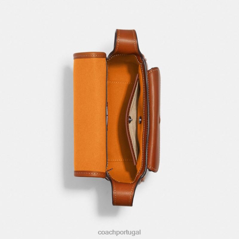 Coach mulheres mensageiro malhado 19 lh/âmbar polido 6B20P159