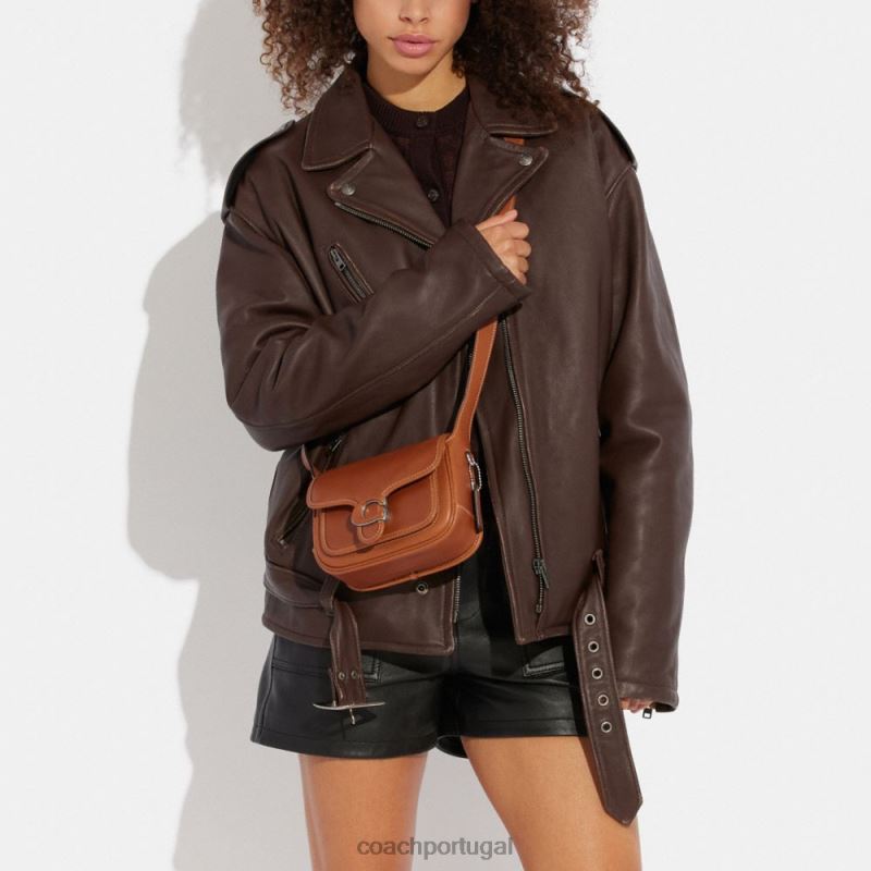 Coach mulheres mensageiro malhado 19 lh/âmbar polido 6B20P159