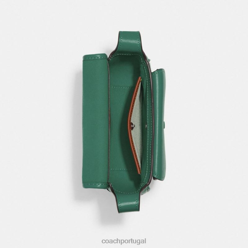 Coach mulheres mensageiro malhado 19 lh/verde brilhante 6B20P124