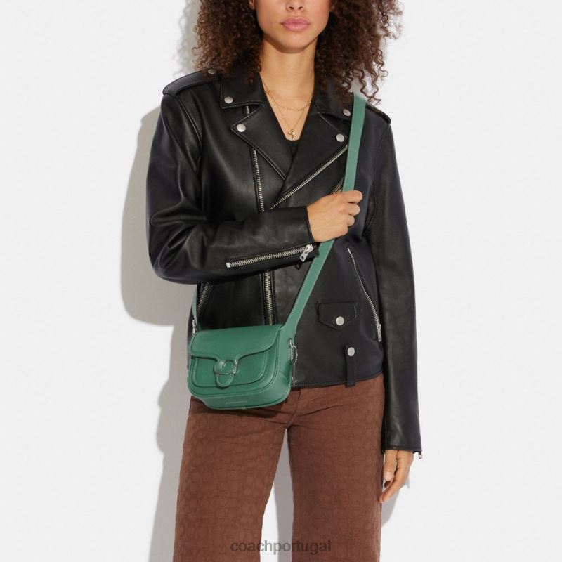 Coach mulheres mensageiro malhado 19 lh/verde brilhante 6B20P124