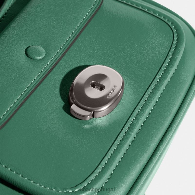 Coach mulheres mensageiro malhado 19 lh/verde brilhante 6B20P124