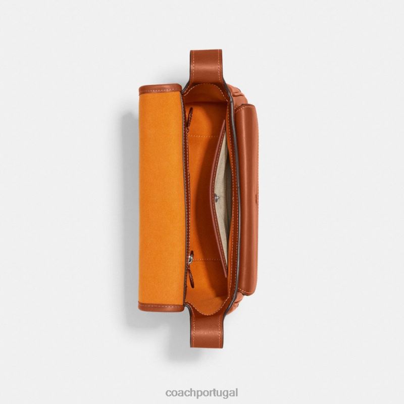 Coach mulheres mensageiro malhado lh/âmbar polido 6B20P133