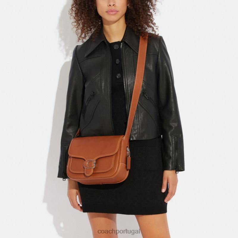 Coach mulheres mensageiro malhado lh/âmbar polido 6B20P133