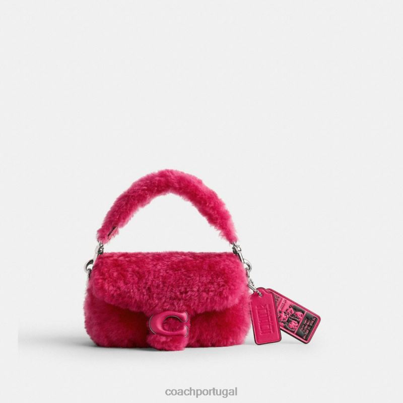 Coach mulheres o lil nas x drop tabby 12 em shearling lh/fúcsia brilhante 6B20P98