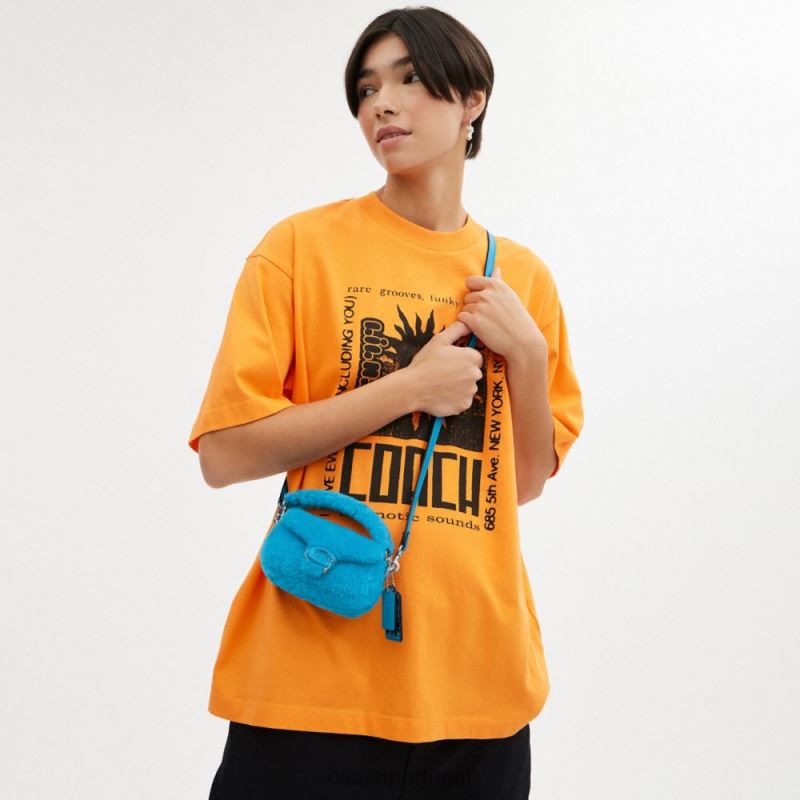 Coach mulheres o lil nas x drop tabby 12 em shearling lh/montero azul 6B20P99