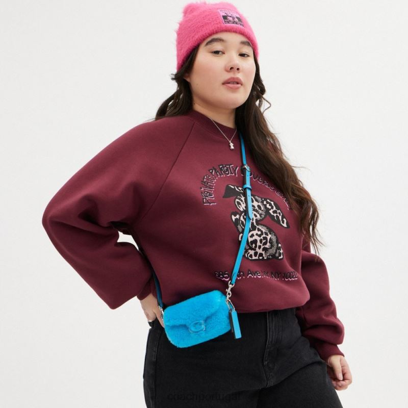 Coach mulheres o lil nas x drop tabby 12 em shearling lh/montero azul 6B20P99