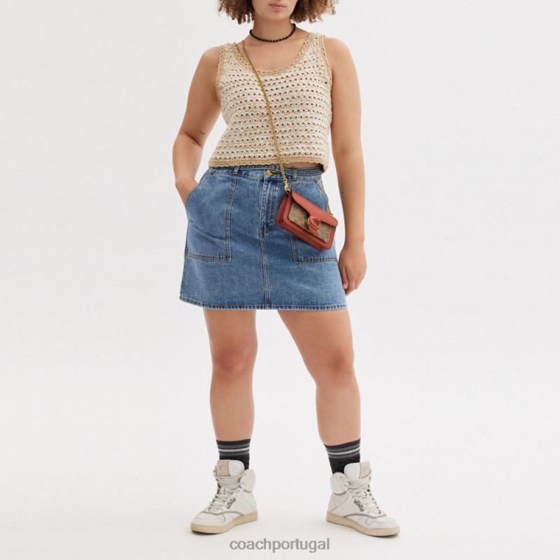 Coach mulheres pulseira malhada em tela exclusiva b4/ferrugem bronzeada 6B20P160