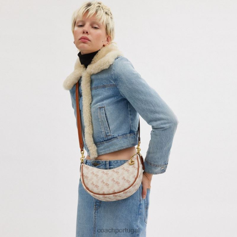 Coach mulheres bolsa tiracolo mira com estampa de cavalo e carruagem b4/giz âmbar polido 6B20P55