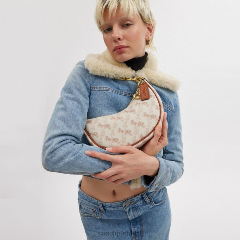 Coach mulheres bolsa tiracolo mira com estampa de cavalo e carruagem b4/giz âmbar polido 6B20P55