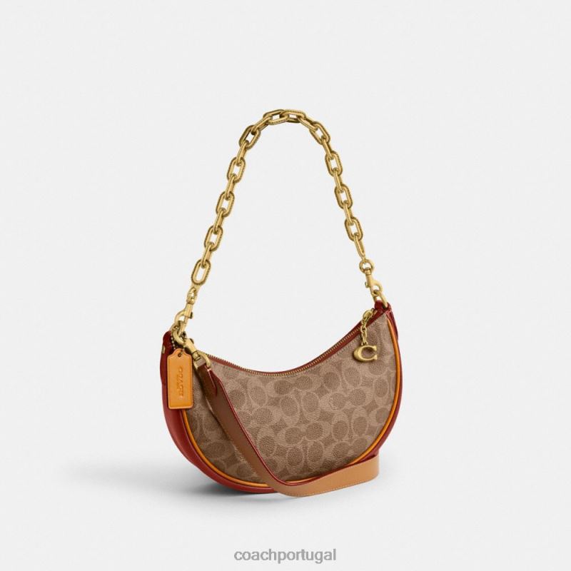 Coach mulheres bolsa tiracolo mira em canvas exclusivo b4/ferrugem bronzeada 6B20P54