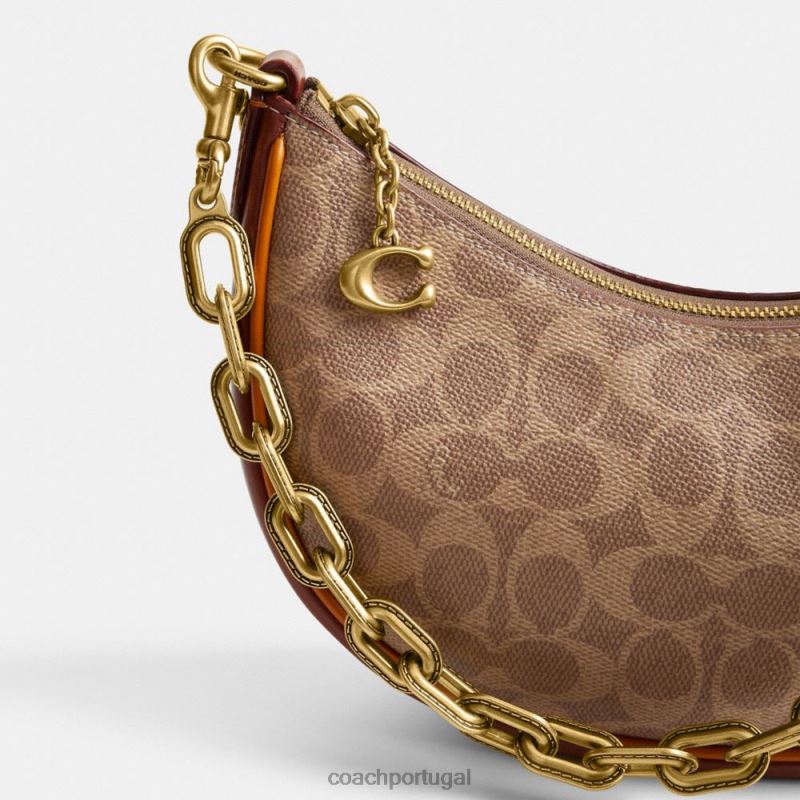 Coach mulheres bolsa tiracolo mira em canvas exclusivo b4/ferrugem bronzeada 6B20P54