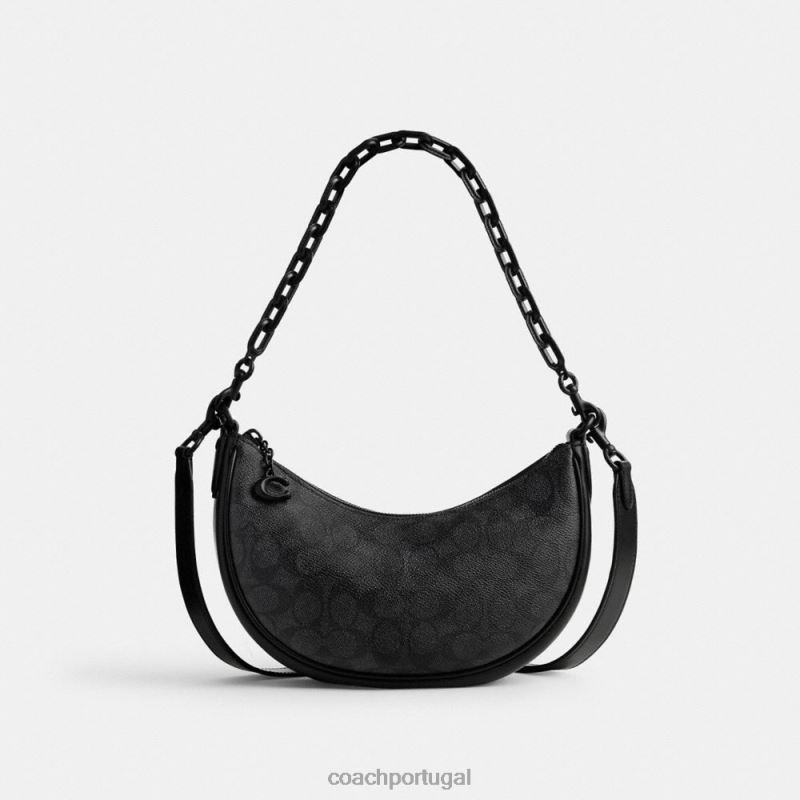 Coach mulheres bolsa tiracolo mira em canvas exclusivo mw/carvão/preto 6B20P52