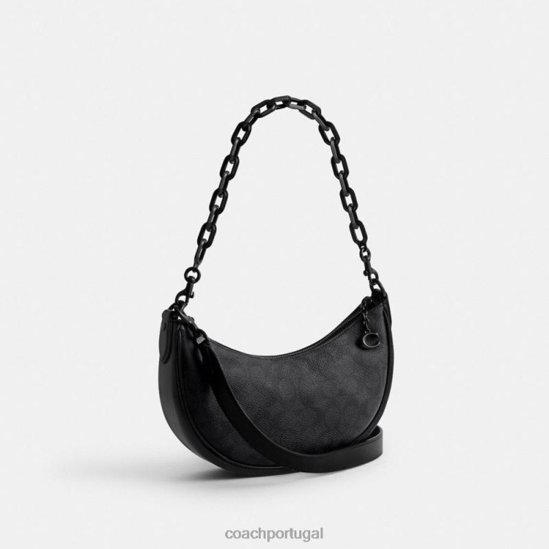 Coach mulheres bolsa tiracolo mira em canvas exclusivo mw/carvão/preto 6B20P52