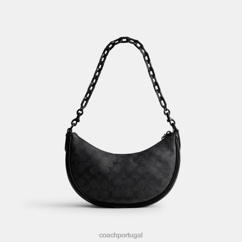 Coach mulheres bolsa tiracolo mira em canvas exclusivo mw/carvão/preto 6B20P52