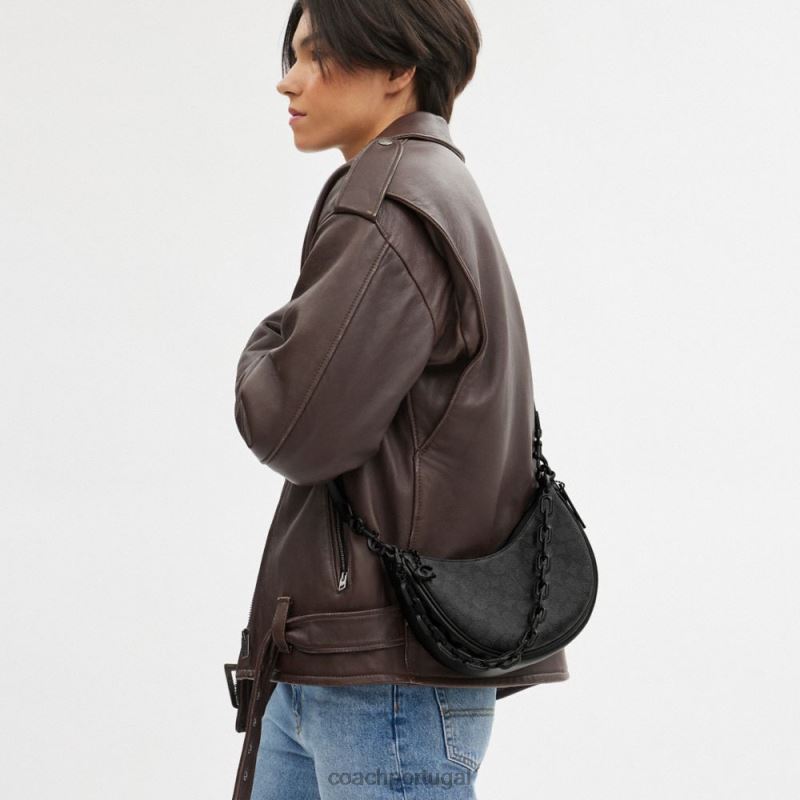 Coach mulheres bolsa tiracolo mira em canvas exclusivo mw/carvão/preto 6B20P52