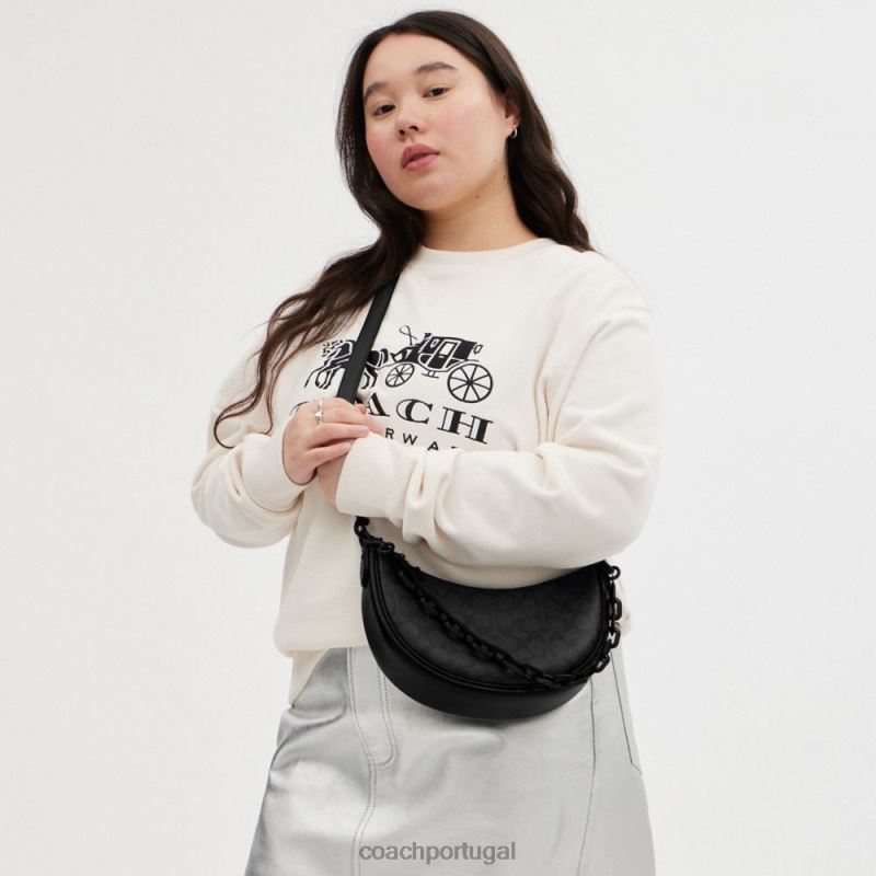 Coach mulheres bolsa tiracolo mira em canvas exclusivo mw/carvão/preto 6B20P52