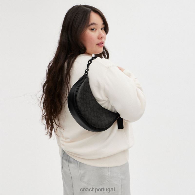 Coach mulheres bolsa tiracolo mira em canvas exclusivo mw/carvão/preto 6B20P52