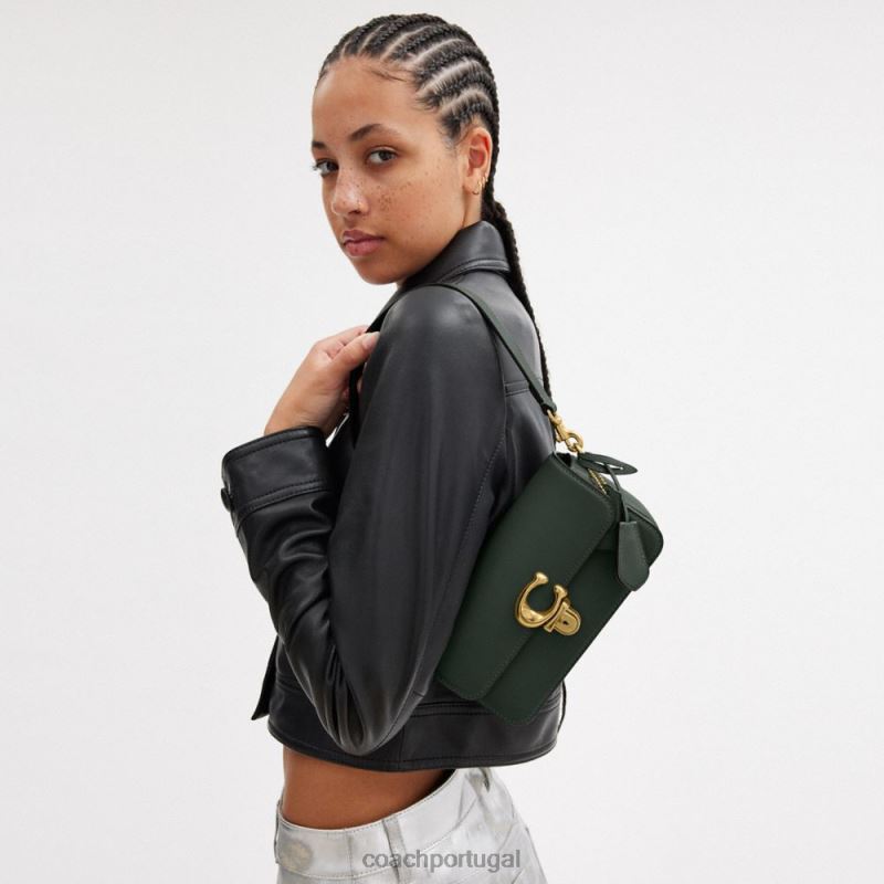 Coach mulheres bolsa baguete de estúdio b4/amazon verde 6B20P189