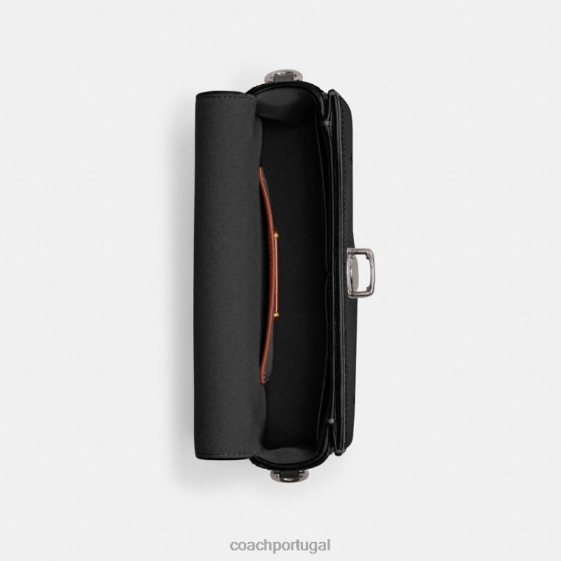 Coach mulheres bolsa baguete de estúdio com lantejoulas lh/preto 6B20P183