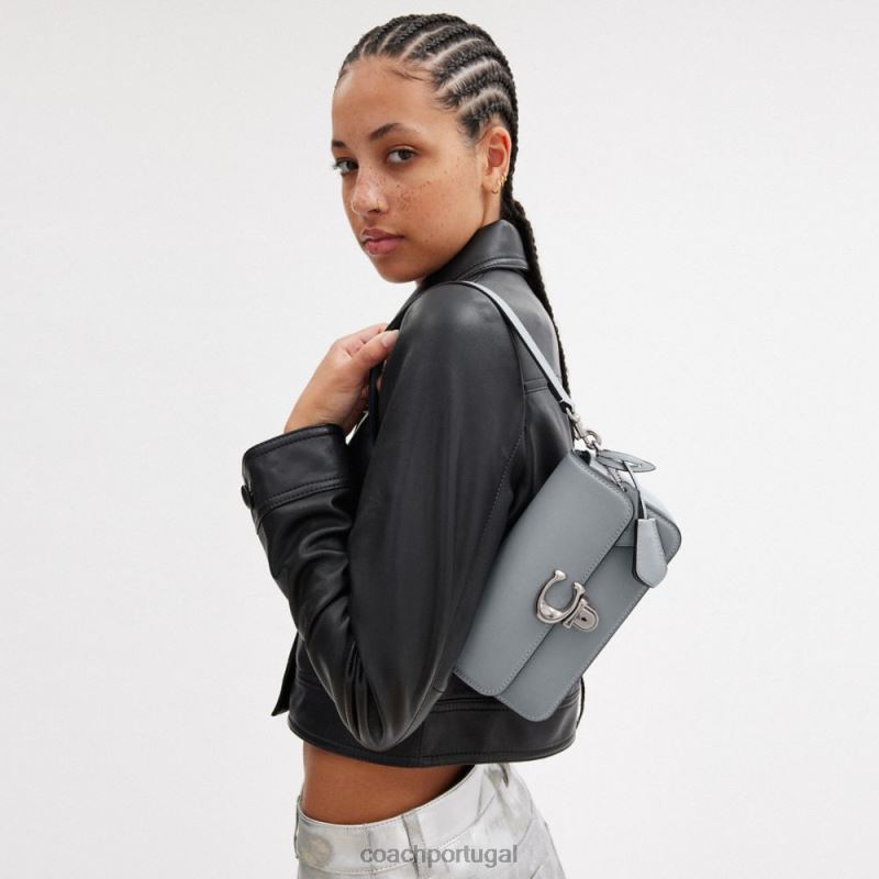 Coach mulheres bolsa baguete de estúdio lh/cinza azul 6B20P190