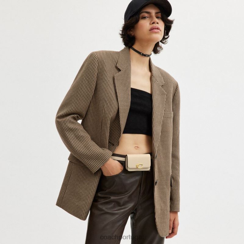 Coach mulheres bolsa de cinto com porta cartão bandido b4/marfim 6B20P193