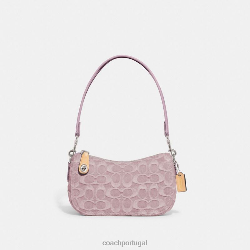 Coach mulheres swinger 20 em jeans exclusivo lh/roxo claro 6B20P199