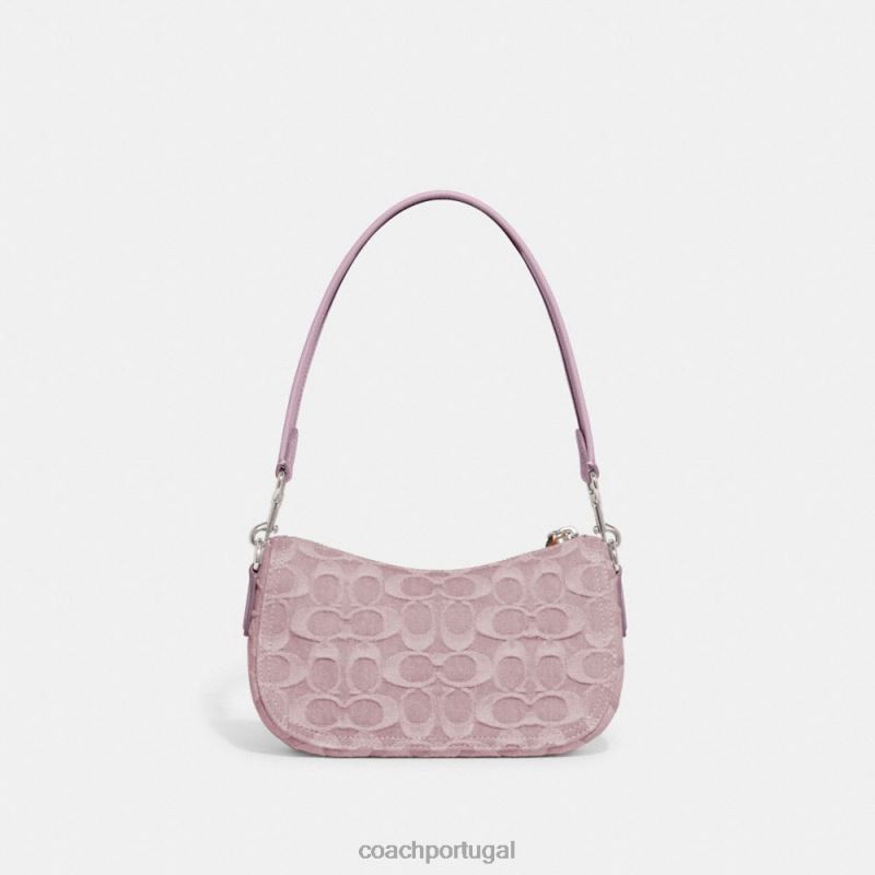 Coach mulheres swinger 20 em jeans exclusivo lh/roxo claro 6B20P199