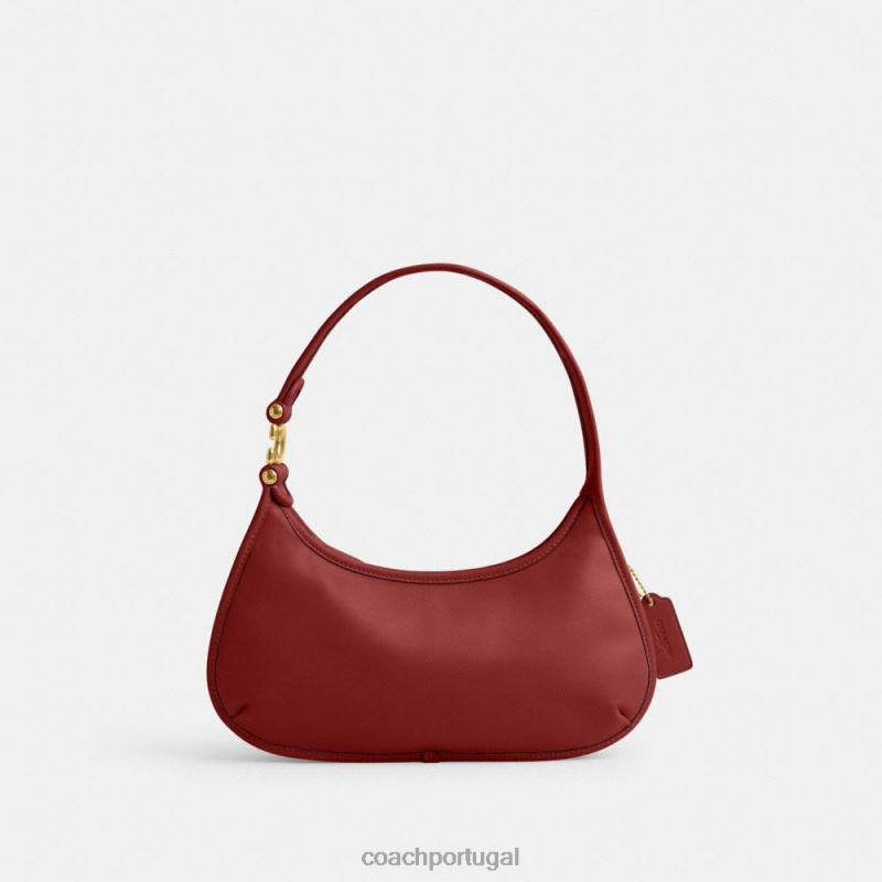 Coach mulheres bolsa de ombro de véspera b4/esmalte vermelho 6B20P280