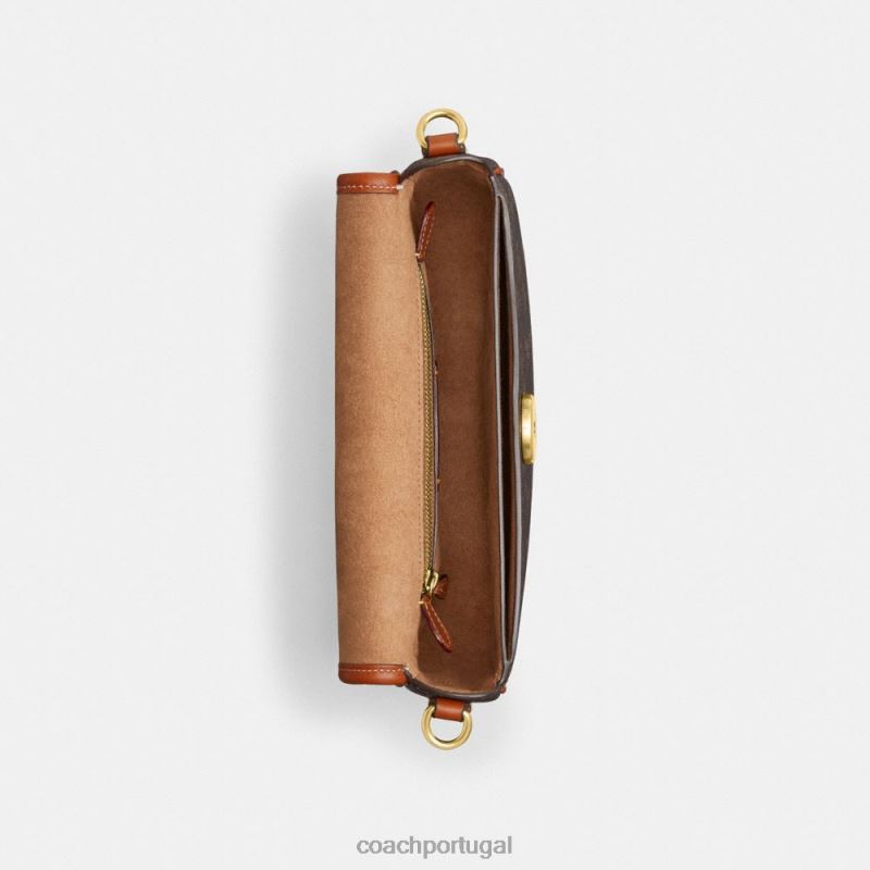 Coach mulheres bolsa de ombro harley 23 com estampa de cavalo e carruagem b4/trufa âmbar polido 6B20P263