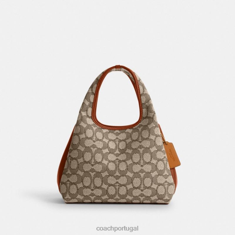 Coach mulheres bolsa de ombro lana 23 em jacquard exclusivo b4/cacau polido amb 6B20P272