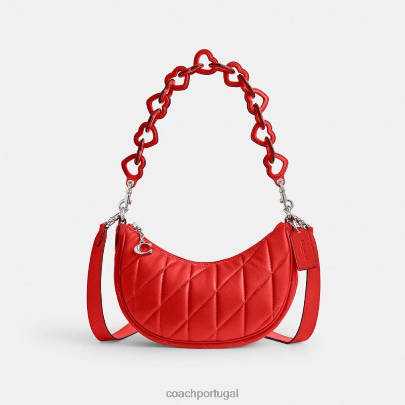 Coach mulheres bolsa de ombro mira com travesseiro acolchoado e alça de coração lh/esporte vermelho 6B20P256