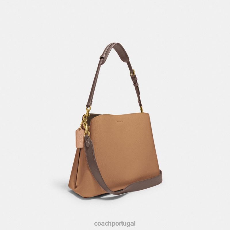 Coach mulheres bolsa de ombro salgueiro em colorblock b4/caramelo multi 6B20P266