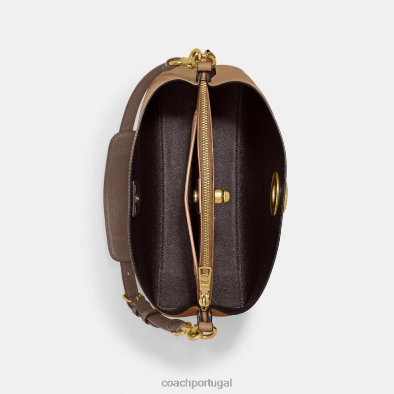 Coach mulheres bolsa de ombro salgueiro em colorblock b4/caramelo multi 6B20P266