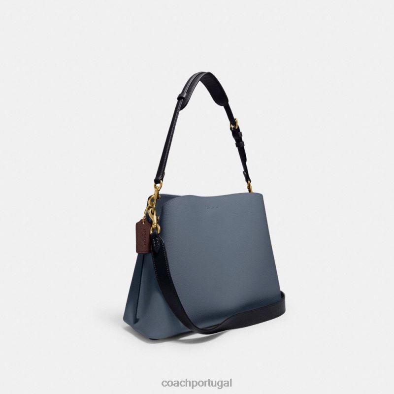 Coach mulheres bolsa de ombro salgueiro em colorblock b4/jeans 6B20P265