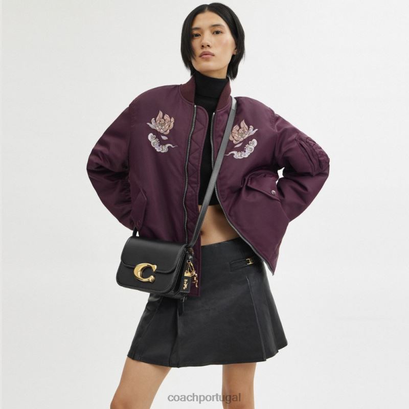 Coach mulheres bolsa ídolo de ano novo com dragão re/preto 6B20P255