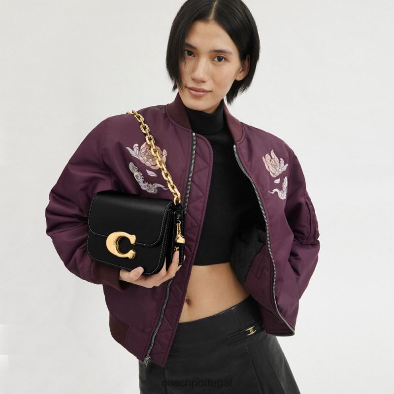 Coach mulheres bolsa ídolo de ano novo com dragão re/preto 6B20P255