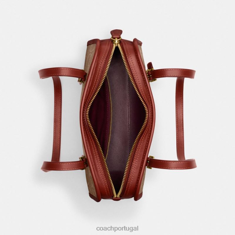 Coach mulheres swing zip em tela de assinatura b4/ferrugem bronzeada 6B20P268