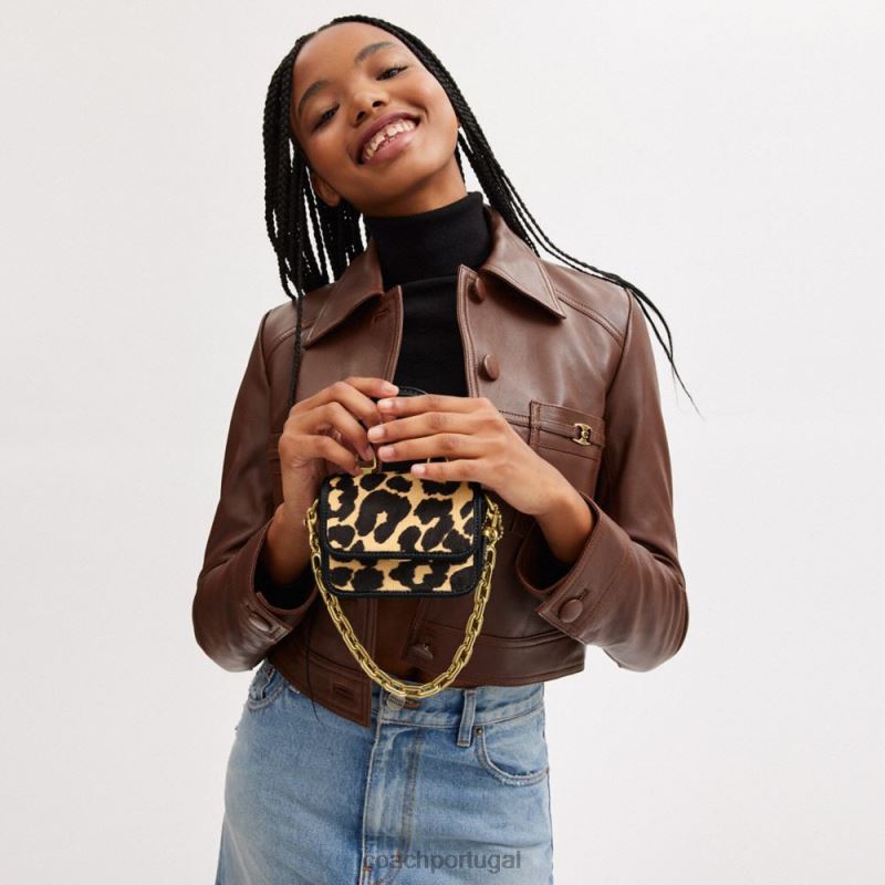 Coach mulheres alça superior desonesta 12 com estampa de leopardo b4/leopardo 6B20P93