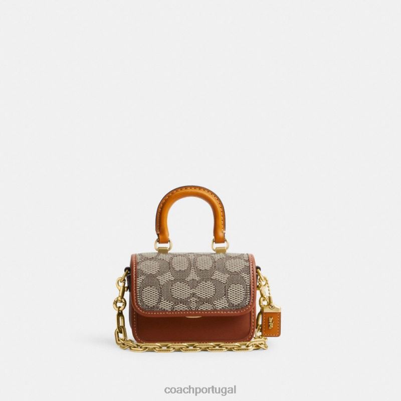 Coach mulheres alça superior desonesta 12 em jacquard têxtil exclusivo b4/cacau polido amb 6B20P90