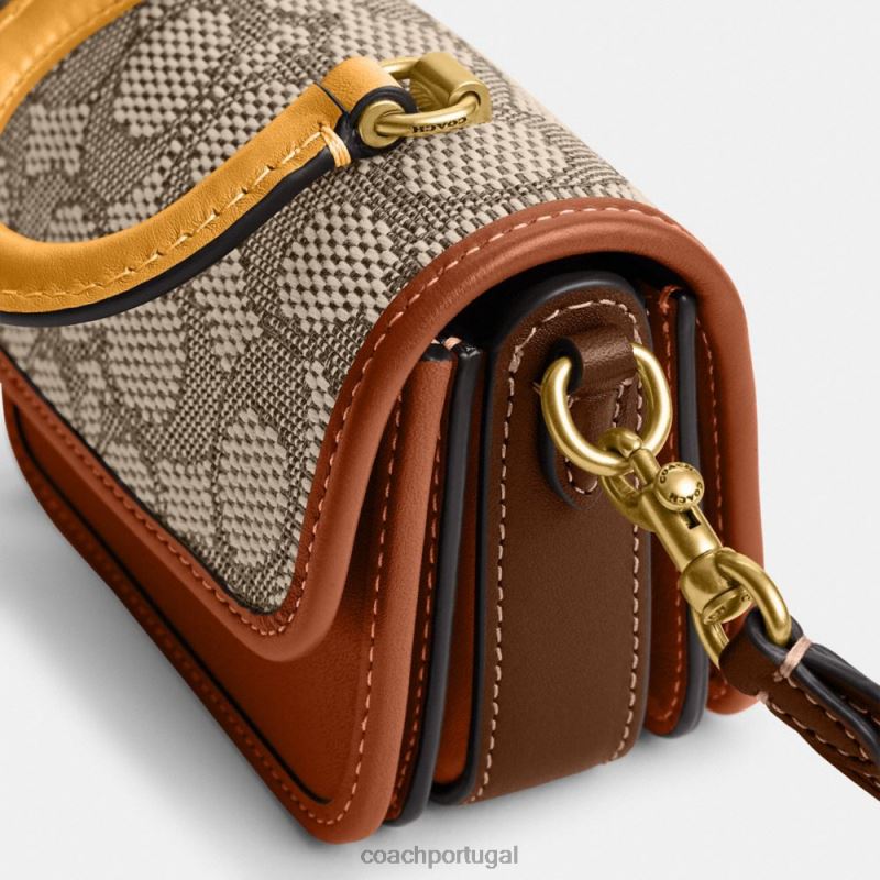 Coach mulheres alça superior desonesta 12 em jacquard têxtil exclusivo b4/cacau polido amb 6B20P90