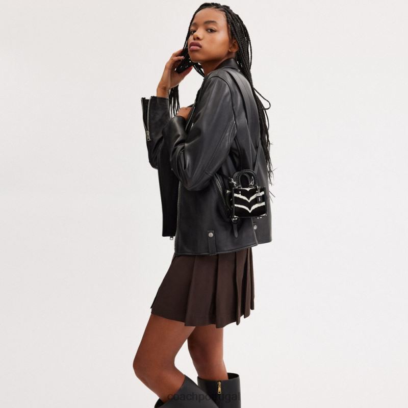 Coach mulheres rogue 12 com estampa de zebra lh/zebra 6B20P92