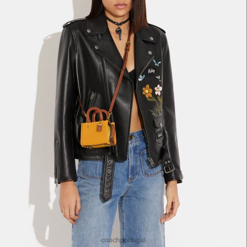 Coach mulheres rogue 12 em couro regenerativo colorblock b4/botão de ouro multi 6B20P96