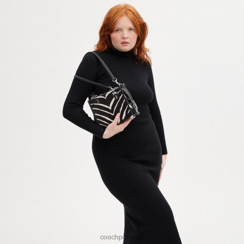 Coach mulheres rogue 20 na panturrilha com estampa de zebra lh/zebra 6B20P89