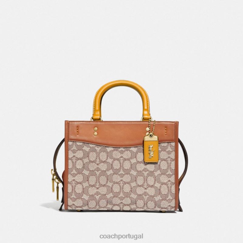 Coach mulheres rogue 25 em jacquard têxtil exclusivo b4/cacau polido amb 6B20P95
