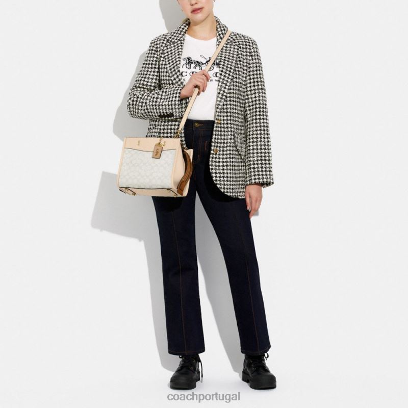 Coach mulheres rogue 25 em jacquard têxtil exclusivo b4/giz marfim multi 6B20P79