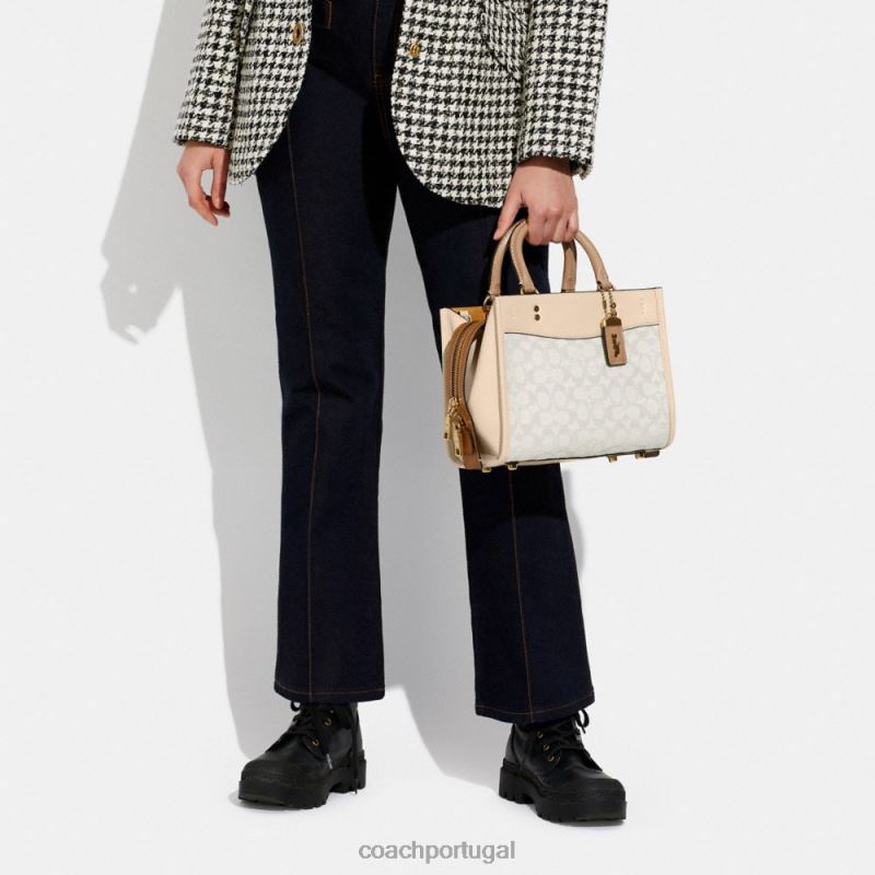 Coach mulheres rogue 25 em jacquard têxtil exclusivo b4/giz marfim multi 6B20P79